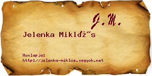 Jelenka Miklós névjegykártya